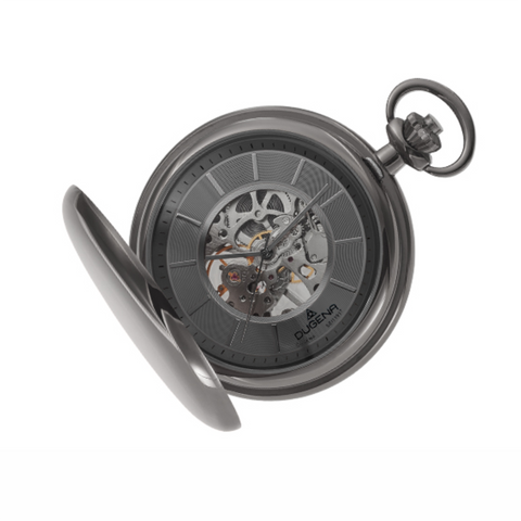 Taschenuhr SAVONETTE anthrazit mit Kette